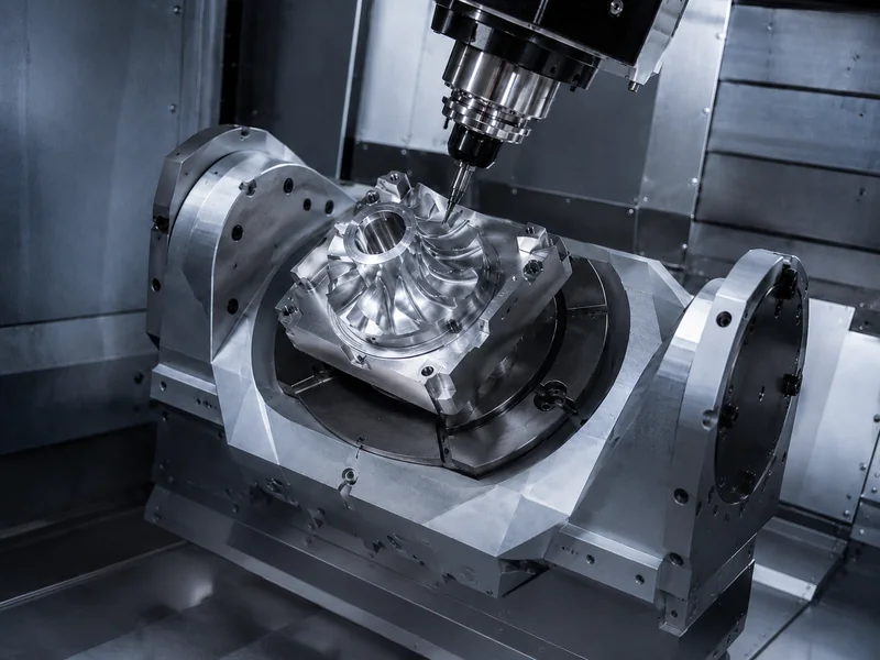 5-axis CNC machining — complex contoured parts in one setup